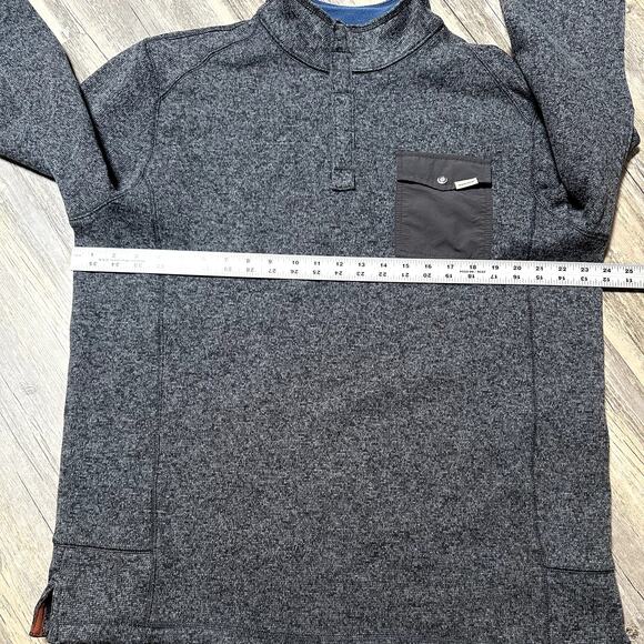 Woolrich 1/4 Snap Pullover Mens XL Gray Chest Pocket Hiking Outdoor - Picture 3 of 6